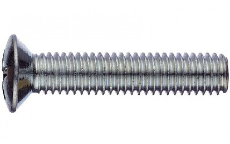 Linsen-Senkschraube DIN 966 - 4.8 - verzinkt blau - M3 X 35 - PH