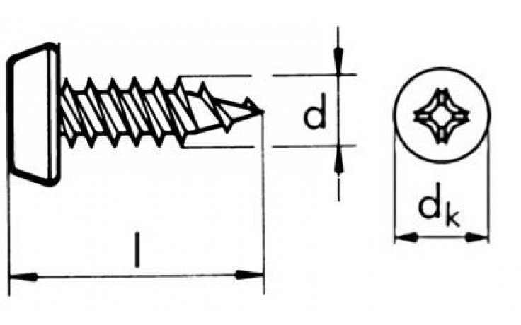 Gipsplattenschraube für Profilverbindung UUN - EN 14566 - phosphatiert, Klasse 48 - 3,5 X 13 - CE