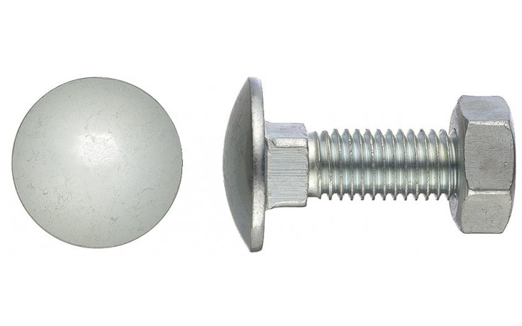 Flachrundschraube DIN 603 - 8.8 - Zinklamelle silber + Topcoat - M8 X 40 - ohne Mutter