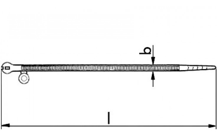 Kabelbinder - natur - mit seitlicher Befestigungsöse - 198 X 4,8 mm (L x B)