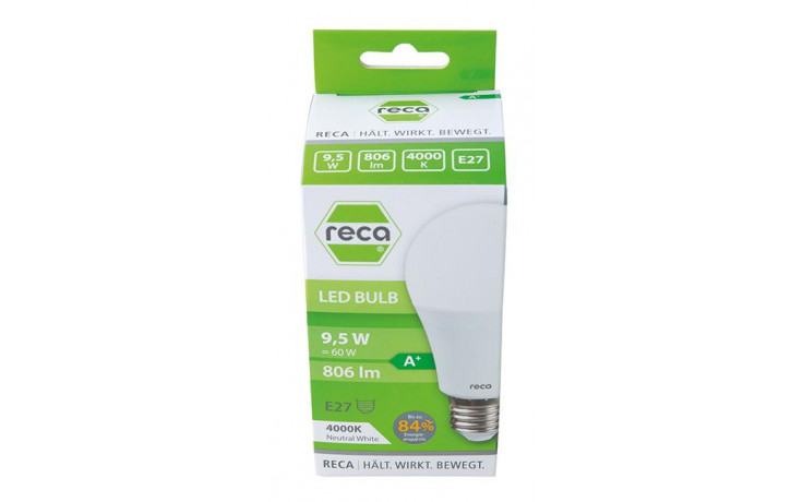 RECA LED BULB 9,5W E27 NEUTRALWEIß 806LM