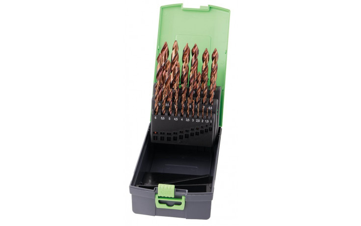 RECA Spiralbohrerkassette TIP TOP HSSX-O DIN 338 Durchmesser 1 - 13 mm 25-teilig