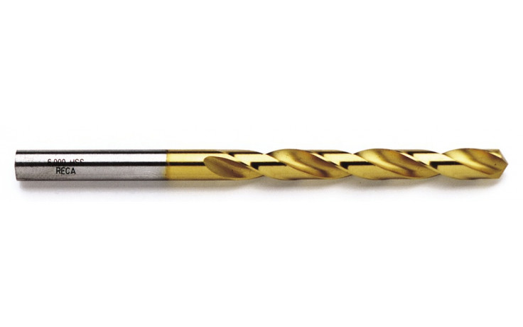RECA Spiralbohrer HSS-TIN DIN 338-N Durchmesser 5,0 mm Zylinderschaft