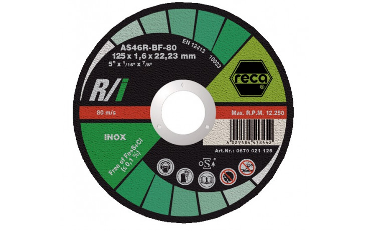 RECA Trennscheibe R/I gerade Durchmesser 230 mm Stärke 2,5 mm Bohrung 22,23 mm
