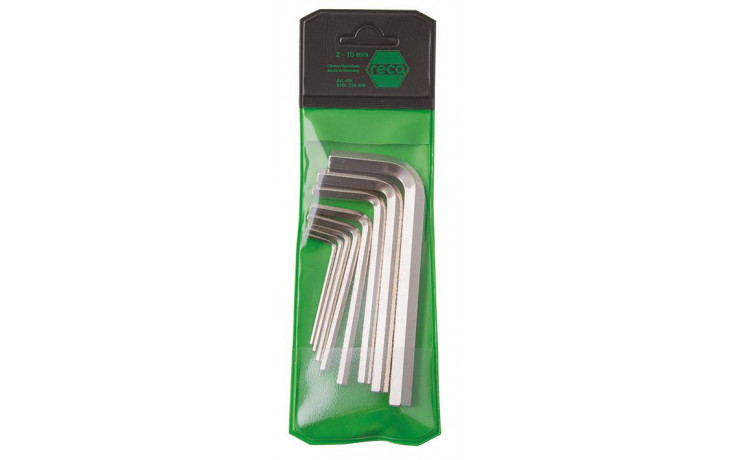 Innensechskant-Stiftschlüssel-Satz PVC-Tasche 2-10 mm
