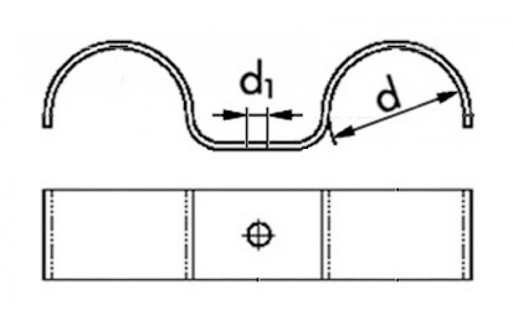 Betonschelle doppelt - Stahl - verzinkt blau - 22 mm