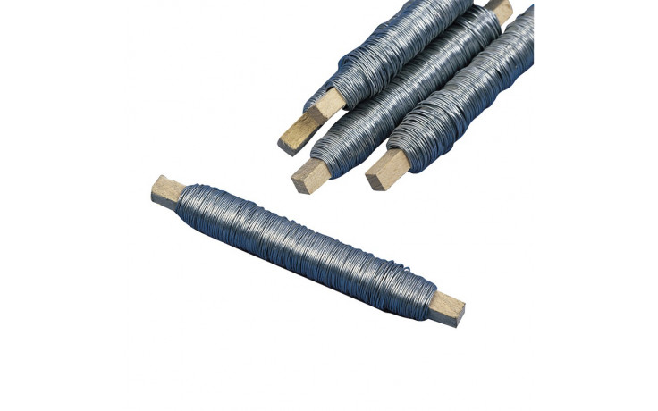 Wickeldraht - verzinkt blau - 0,7mm - 100 Gramm - Paket á 25 Rollen