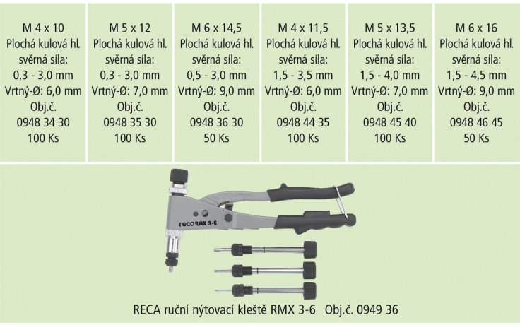 RECA Sortiment - Blindnietmuttern Stahl - 500-teilig