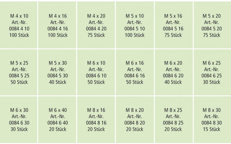 RECA Sortiment - ISO 4762 - 8.8 - verzinkt blau - M4-M8 - 910-teilig