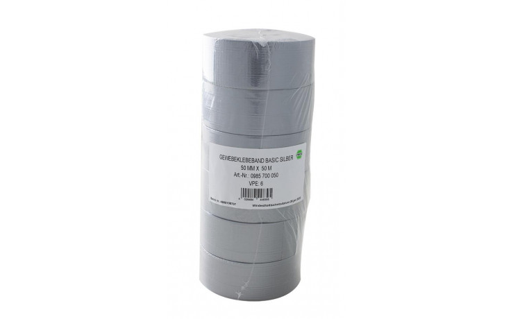 Gewebeklebeband Silber 50mm x 50m x 175µm