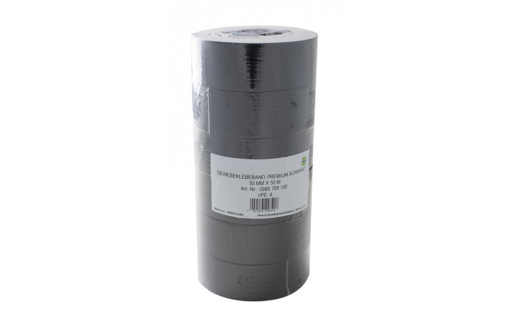 Gewebeklebeband Schwarz 50mm x 50m x 225µm