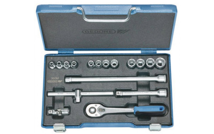 GEDORE 6-kant-Steckschlüssel-Satz Antrieb 3/8" 30GMU-10 /17-teilig SW 6-19 mm