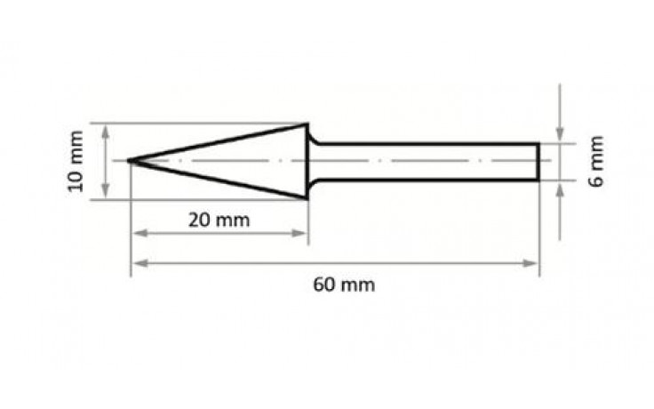 HSS-Fräser M Spitzkegelform 10x20 mm Schaft 6 mm Verzahnung 3