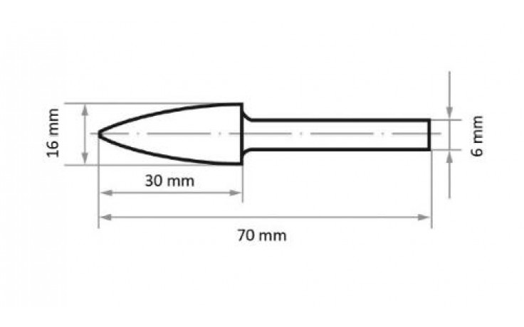 HSS-Fräser G Spitzbogenform 16x30 mm Schaft 6 mm Verzahnung 3