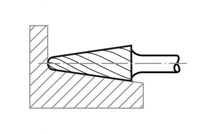 HSS-Fräser L Rundkegelform 16x30 mm Schaft 6 mm Verzahnung 3