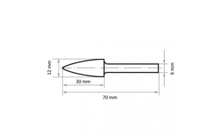 HSS-Fräser G Spitzbogenform 12x30 mm Schaft 6 mm Verzahnung 3