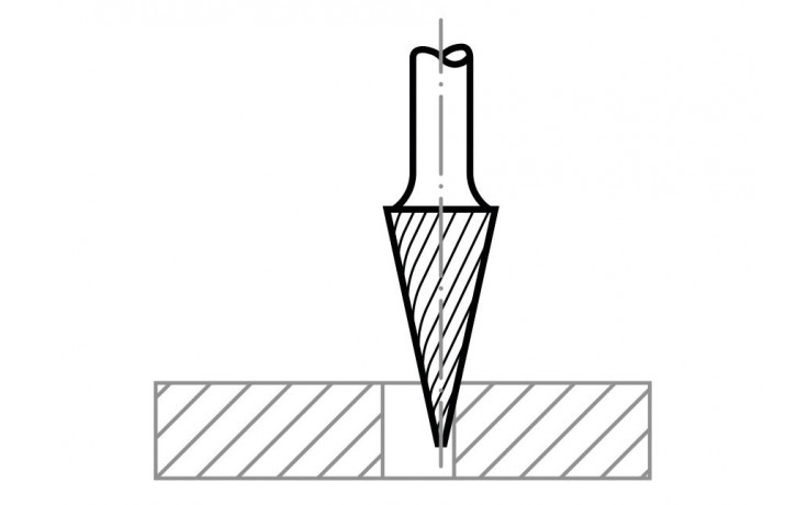 HSS-Fräser M Spitzkegelform 12x30 mm Schaft 6 mm | Verzahnung 3