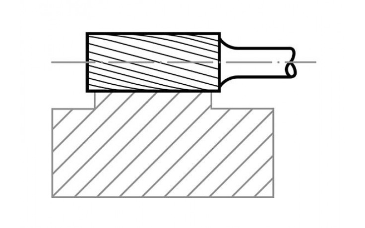 HSS-Fräser AS Zylinderform 12x25 mm Schaft 6 mm Verzahnung 3