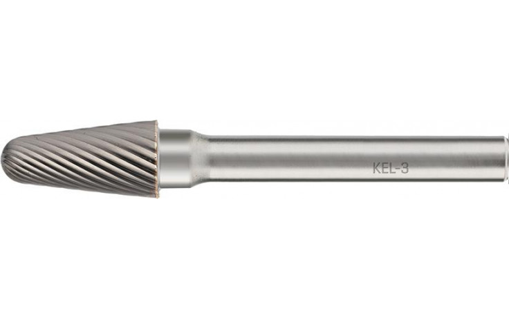 RECA Hartmetall-Frässtifte Rundkegelform, ohne Spanbrecher Durchmesser x Länge 12 x 25 mm mit 6 mm Schaft