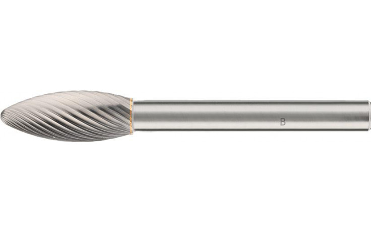 RECA Hartmetall-Frässtifte Flammenform ohne Spanbrecher Durchmesser x Länge 8 x 20 mm mit 6 mm Schaft