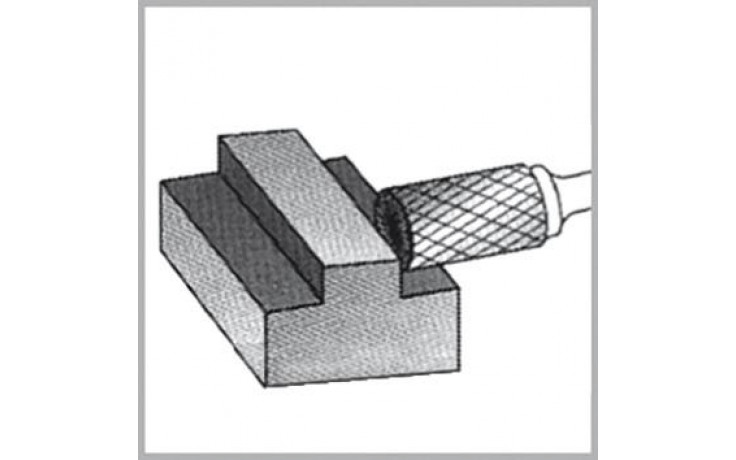 RECA Hartmetall-Frässtifte Zylinderform mit Stirnverzahnung ohne Spanbrecher Durchmesser x Länge 6 x 16 mm mit 6 mm Schaft