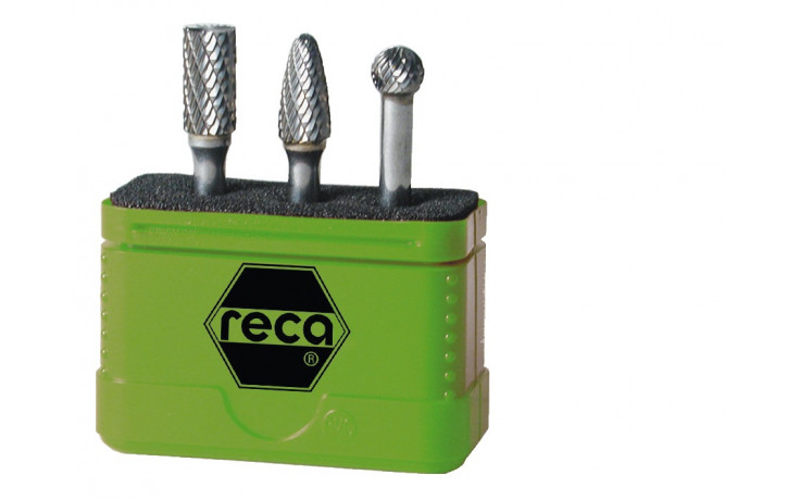 RECA Hartmetall-Frässtifte-Satz, 3-teilig kreuzverzahnt Schaft 6 mm