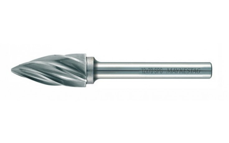 RECA Hartmetall-Frässtifte Spitzbogenform, aluminium, Durchmesser x Länge 12 x 25 mm mit 6 mm Schaft