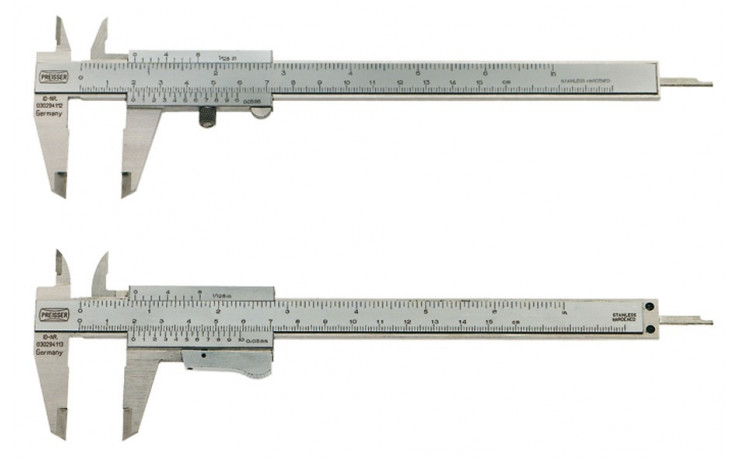 Feinmessschieblehre, mit Schraube, Messbereich 150/40 mm