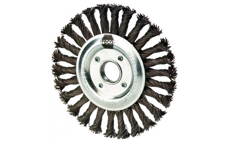 RECA Zirkulardrahtbürste, gezopft, mit Stahldraht Ø0,5 mm, 125 x 14 mm
