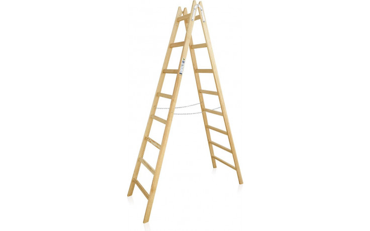 Doppelleiter Holz 8 Sprossen