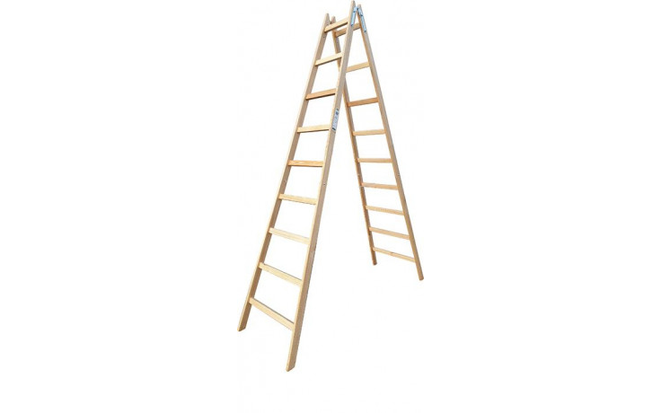 Doppelleiter Holz 9 Sprossen