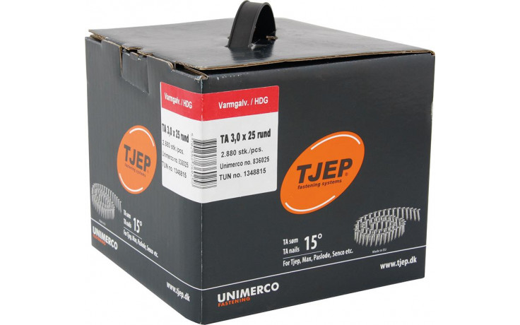 TJEP TA30/25 Coil-Rillennägel/Dachpappnägel verzinkt 15°