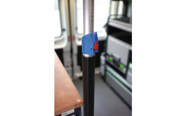 RECA MAXMOBIL Sperrstange Alu, 1250-1750 mm, mit Schutzschlauch schwarz, mit Schlitzbolzen 19 mm SSAS 12-17-R