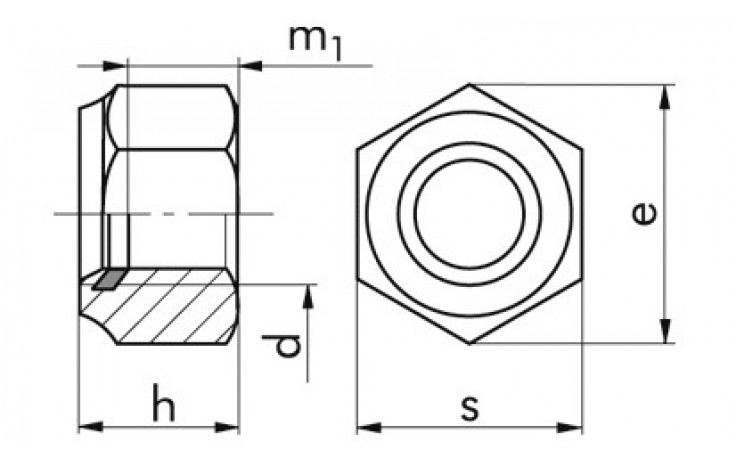 Sechskantmutter mit Klemmteil DIN 982 - A4 - M12