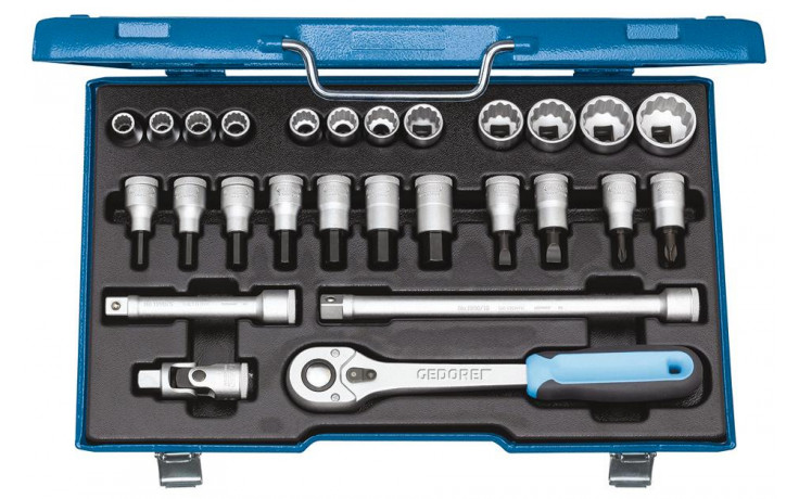 GEDORE 12-kant-Steckschlüssel-Satz Antrieb 1/2" D19IMU-10 /27-teilig SW 10-30