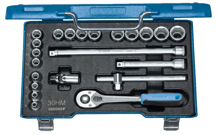 GEDORE 6-kant-Steckschlüssel-Satz Antrieb 3/8" 30HMU-10 /23-teilig SW 6-22 mm