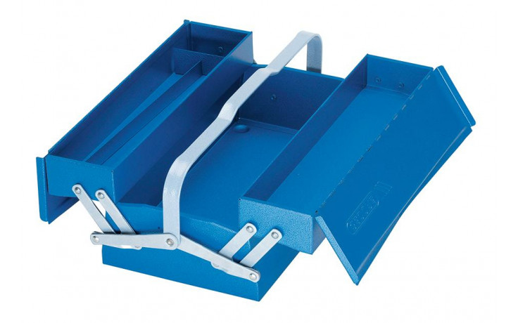 Werkzeugkoffer aus Stahlblech mit 3 Fächer, 420 x 200 x 160 mm 1263 L