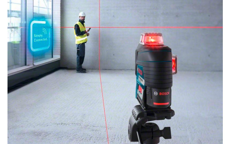 Linienlaser GLL 3-80 C, mit 4 x 1,5-V-LR6-(AA)-Batterien, Akku-Adapter