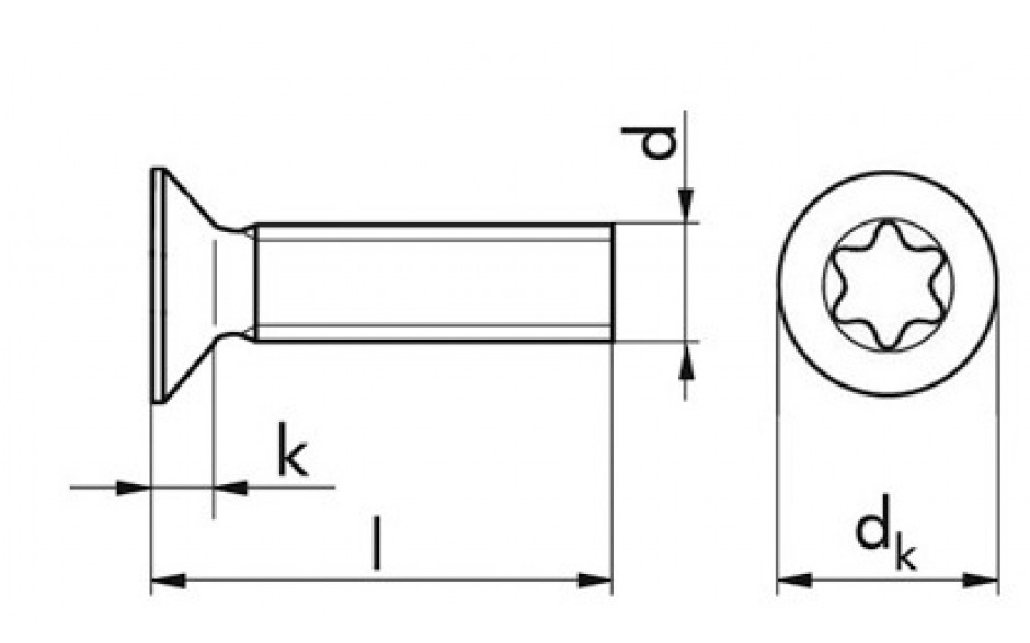 Senkschraube mit Innensechsrund ISO 14581 - 08.8 - verzinkt blau - M2,5 X 20 - TX8