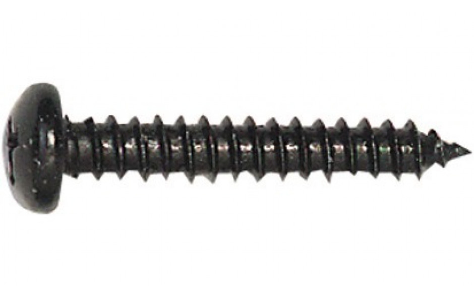 Linsen-Blechschraube DIN 7981C - Stahl - verzinkt schwarz - 4,2 X 13 - PH