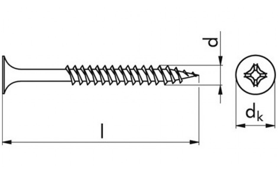 Gipsplattenschraube Doppelganggewinde TMN - EN 14566 - phosphatiert, Klasse 48 - 3,5 X 45 - CE