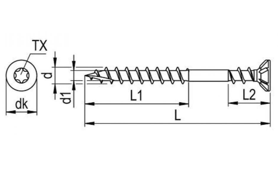 RECA Verlegeschrauben mit Unterkopfgewinde - Stahl - verzinkt blau - 4,5 X 60 - TX20 - CE