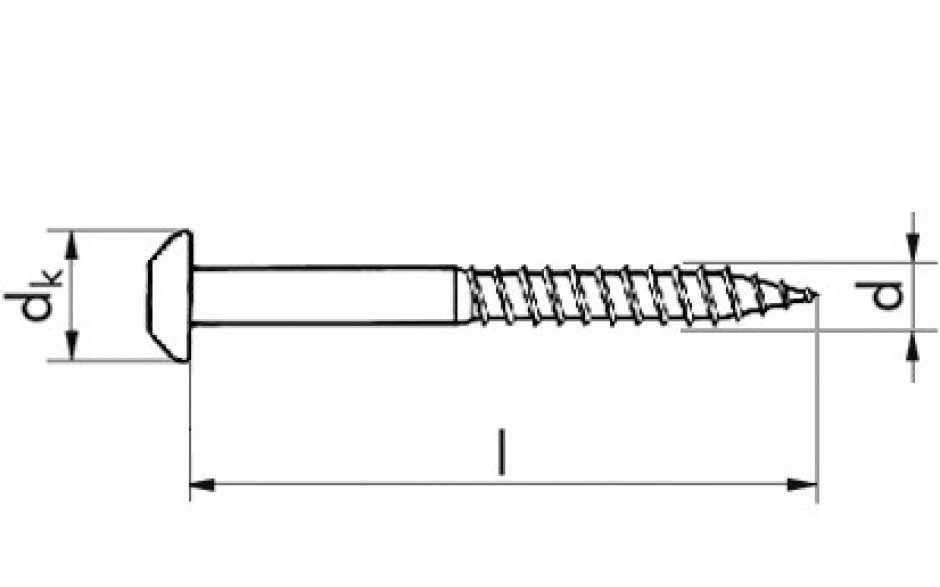 Diebstahlschutzschraube mit Holzgewinde - A2 - 10 X 85