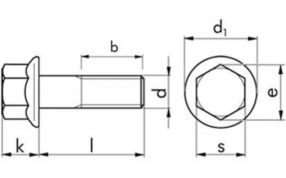 Sechskantschraube mit Flansch MBN 10105 - 10.9 - DBL9440.40 - M10 X 50