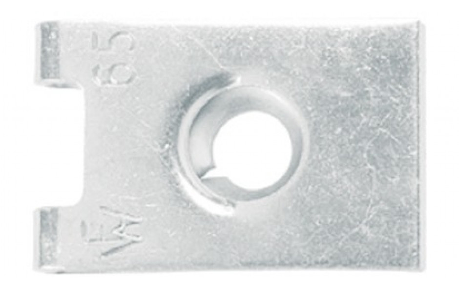 Blechmutter 6,3mm - Federstahl - verzinkt blau - 24,8 X 16 - Klemmbereich 0,7 - 1,5