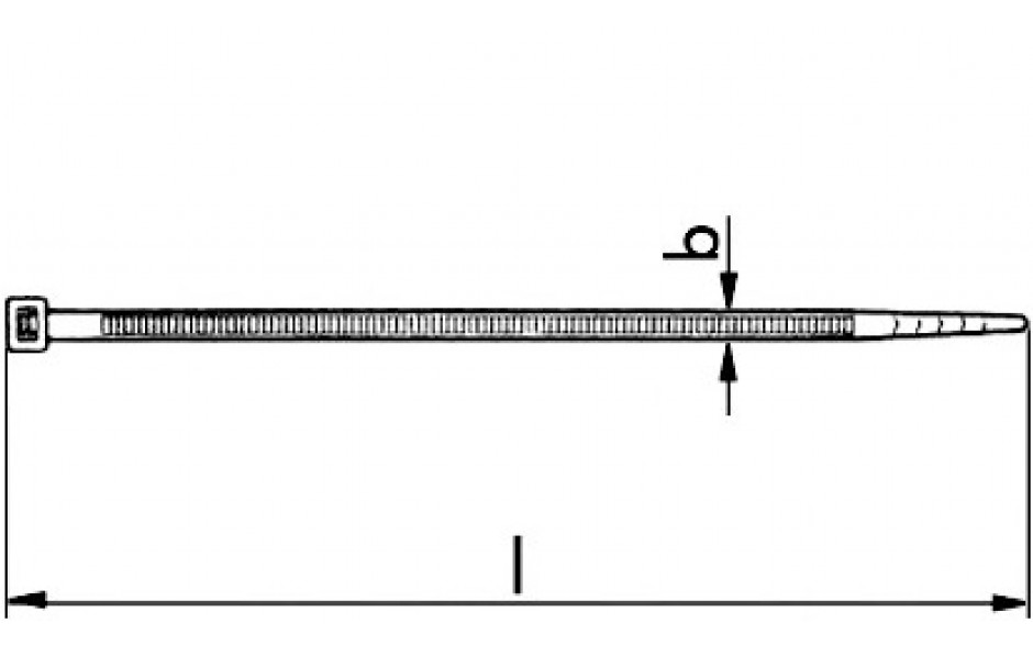 Kabelbinder - natur - mit Metallzunge - 186 X 4,5 mm (L x B)