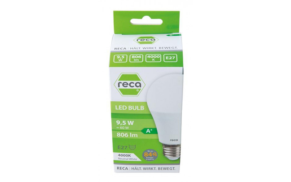 RECA LED BULB 9,5W E27 NEUTRALWEIß 806LM