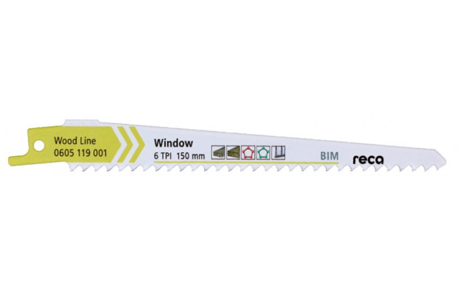 RECA Säbelsägeblatt Wood Window 6 Zähne pro Zoll 150 mm