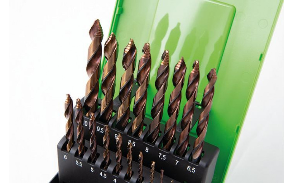 RECA Spiralbohrerkassette TIP TOP HSSX-O DIN 338 Durchmesser 1 - 10 mm 19-teilig Durchmesser
