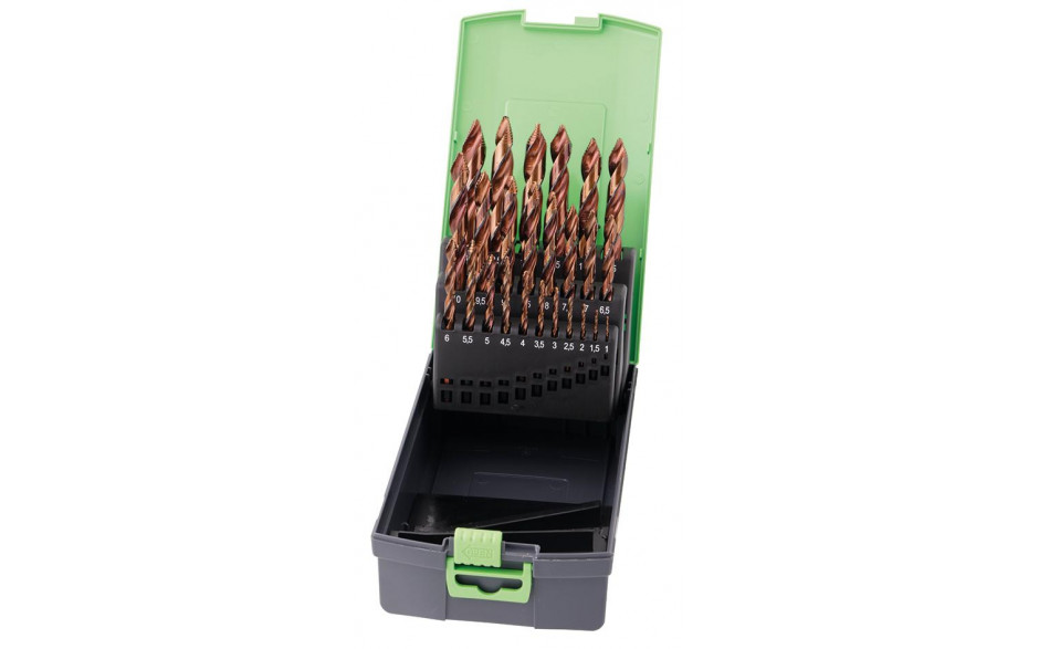 RECA Spiralbohrerkassette TIP TOP HSSX-O DIN 338 Durchmesser 1 - 13 mm 25-teilig